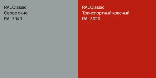 RAL 7040 Серое окно vs RAL 3020 Транспортный красный