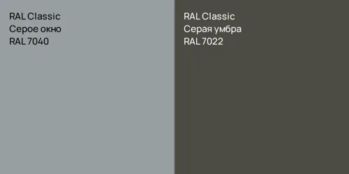 RAL 7040 Серое окно vs RAL 7022 Серая умбра