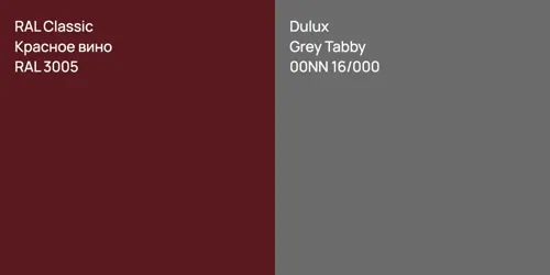 RAL 3005 Красное вино vs 00NN 16/000 Grey Tabby