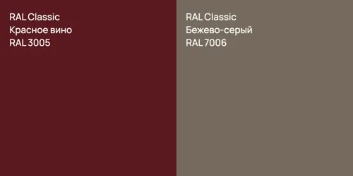 RAL 3005 Красное вино vs RAL 7006 Бежево-серый
