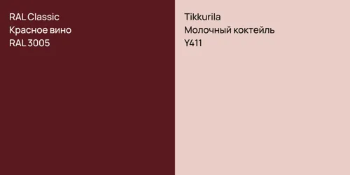 RAL 3005 Красное вино vs Y411 Молочный коктейль