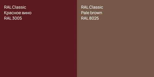 RAL 3005 Красное вино vs RAL 8025  Pale brown