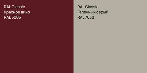 RAL 3005 Красное вино vs RAL 7032 Галечный серый
