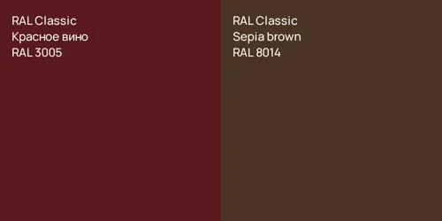 RAL 3005 Красное вино vs RAL 8014  Sepia brown