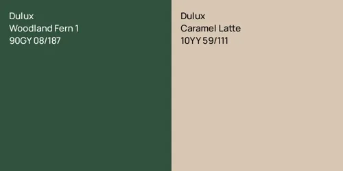 90GY 08/187 Woodland Fern 1 vs 10YY 59/111 Caramel Latte