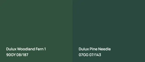 90GY 08/187 Woodland Fern 1 vs 07GG 07/143 Pine Needle