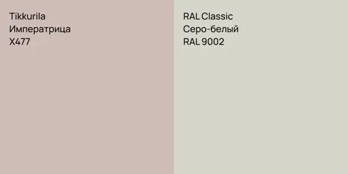 X477 Императрица vs RAL 9002 Серо-белый