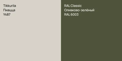 Y487 Пиацца vs RAL 6003 Оливково-зелёный