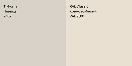 Y487 Пиацца vs RAL 9001 Кремово-белый