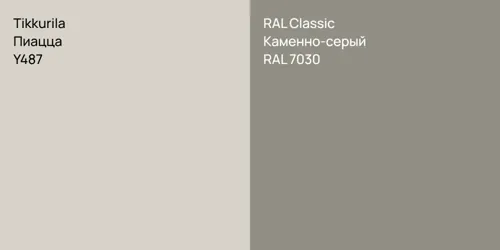 Y487 Пиацца vs RAL 7030 Каменно-серый