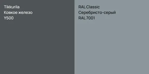 Y500 Ковкое железо vs RAL 7001 Серебристо-серый