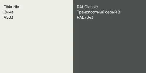 V503 Зима vs RAL 7043 Транспортный серый B