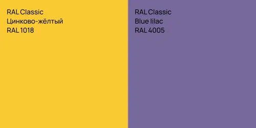 RAL 1018 Цинково-жёлтый vs RAL 4005  Blue lilac