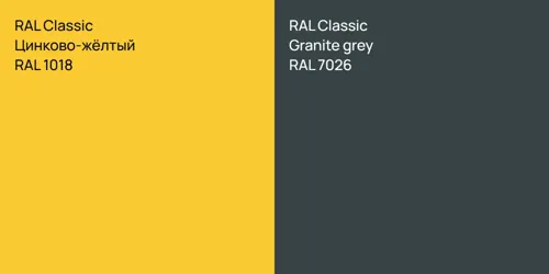 RAL 1018 Цинково-жёлтый vs RAL 7026  Granite grey