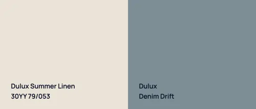 Dulux Summer Linen и Dulux Breton Blue - сравнение цветов