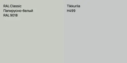 RAL 9018 Папирусно-белый vs H499 