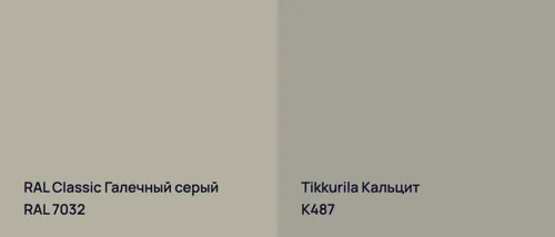 RAL 7032 Галечный серый vs K487 Кальцит