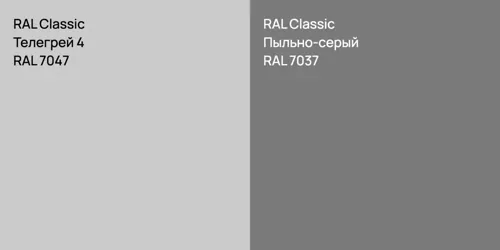 RAL 7047 Телегрей 4 vs RAL 7037 Пыльно-серый