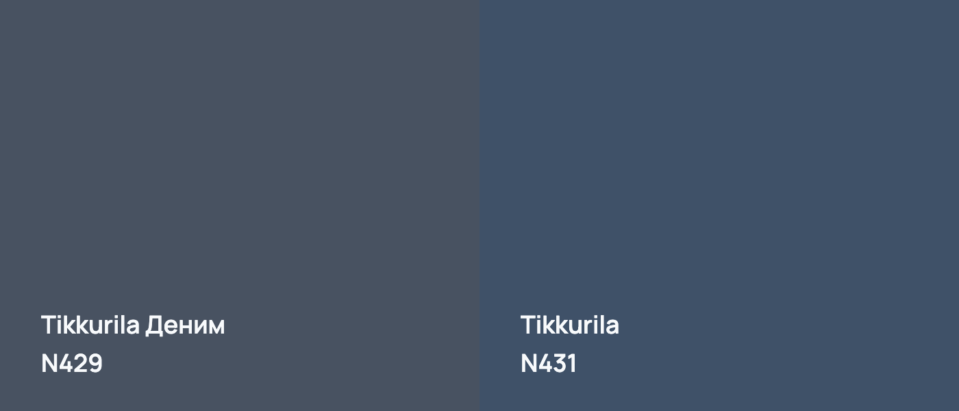 Tikkurila Деним N429 vs Tikkurila  N431