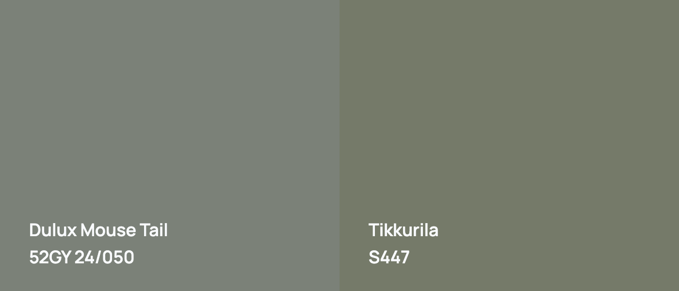 Dulux Mouse Tail 52GY 24/050 vs Tikkurila  S447