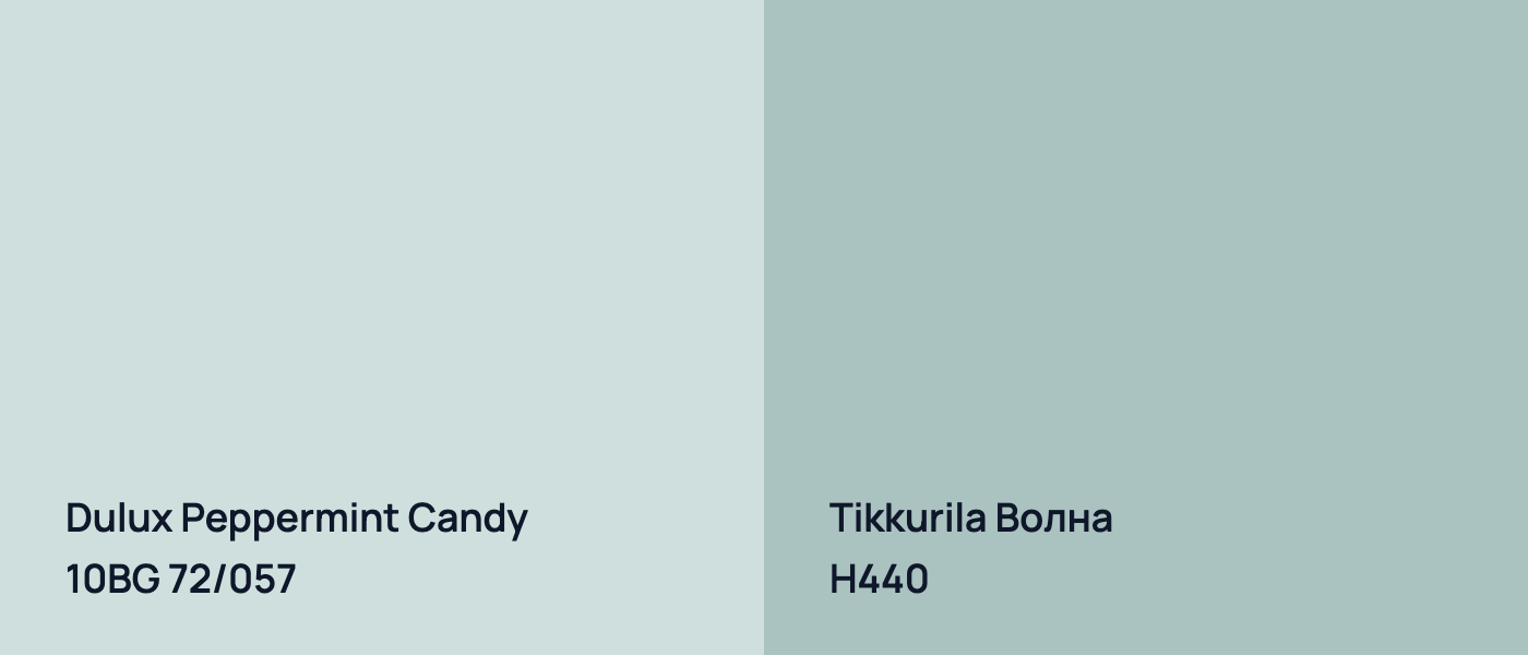 Dulux Peppermint Candy 10BG 72/057 vs Tikkurila Волна H440