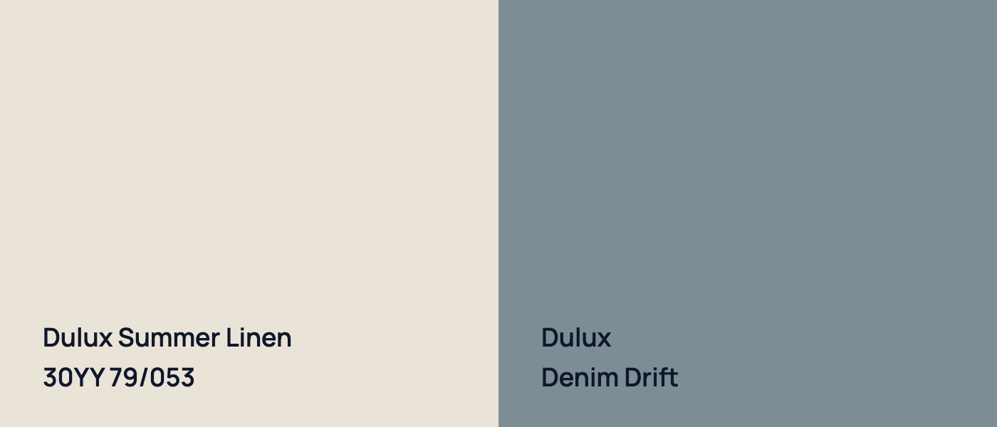 Dulux Summer Linen 30YY 79/053 vs Dulux  Denim Drift