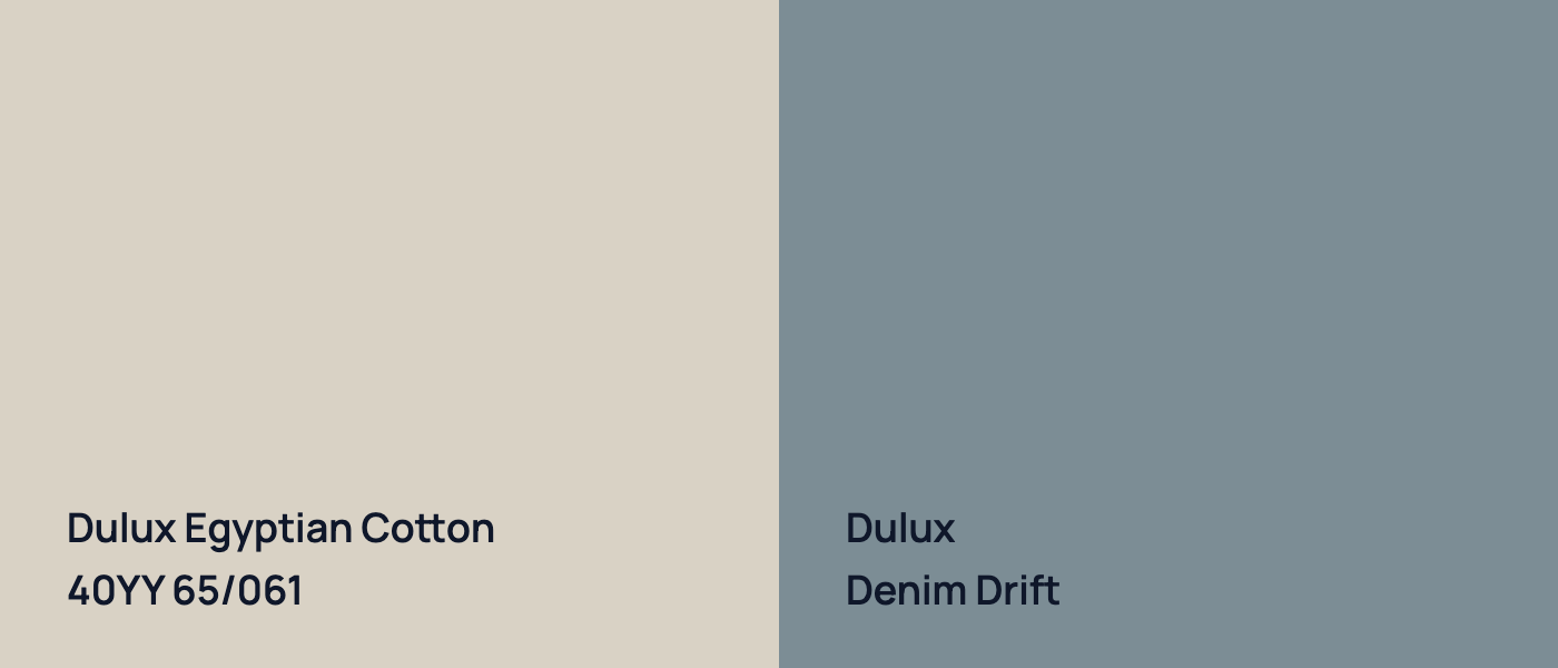 Dulux Egyptian Cotton 40YY 65/061 vs Dulux  Denim Drift