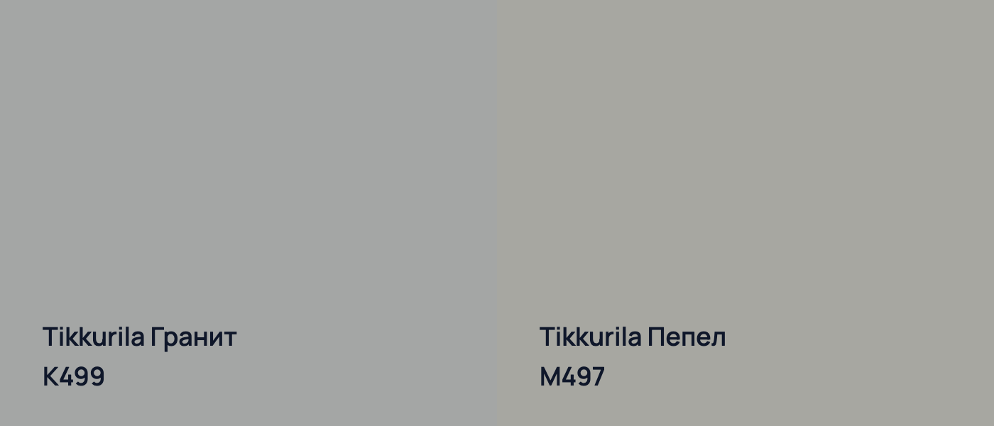 Tikkurila Гранит K499 vs Tikkurila Пепел M497