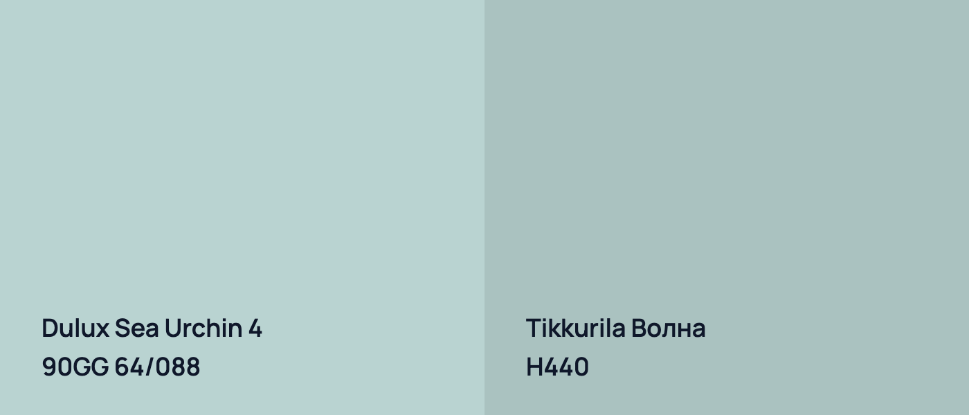 Dulux Sea Urchin 4 90GG 64/088 vs Tikkurila Волна H440
