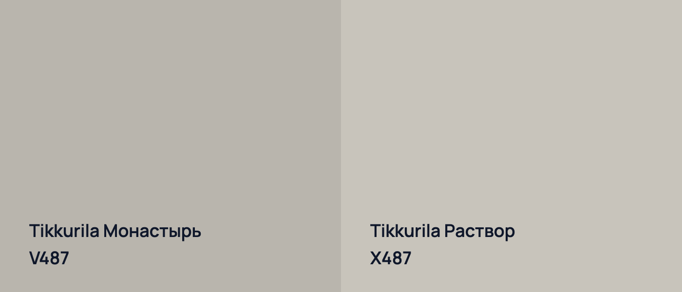 Tikkurila Монастырь V487 vs Tikkurila Раствор X487