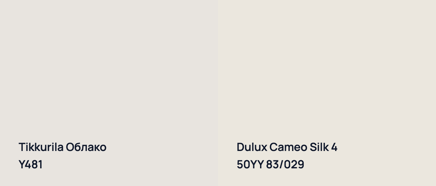 Tikkurila Облако Y481 vs Dulux Cameo Silk 4 50YY 83/029