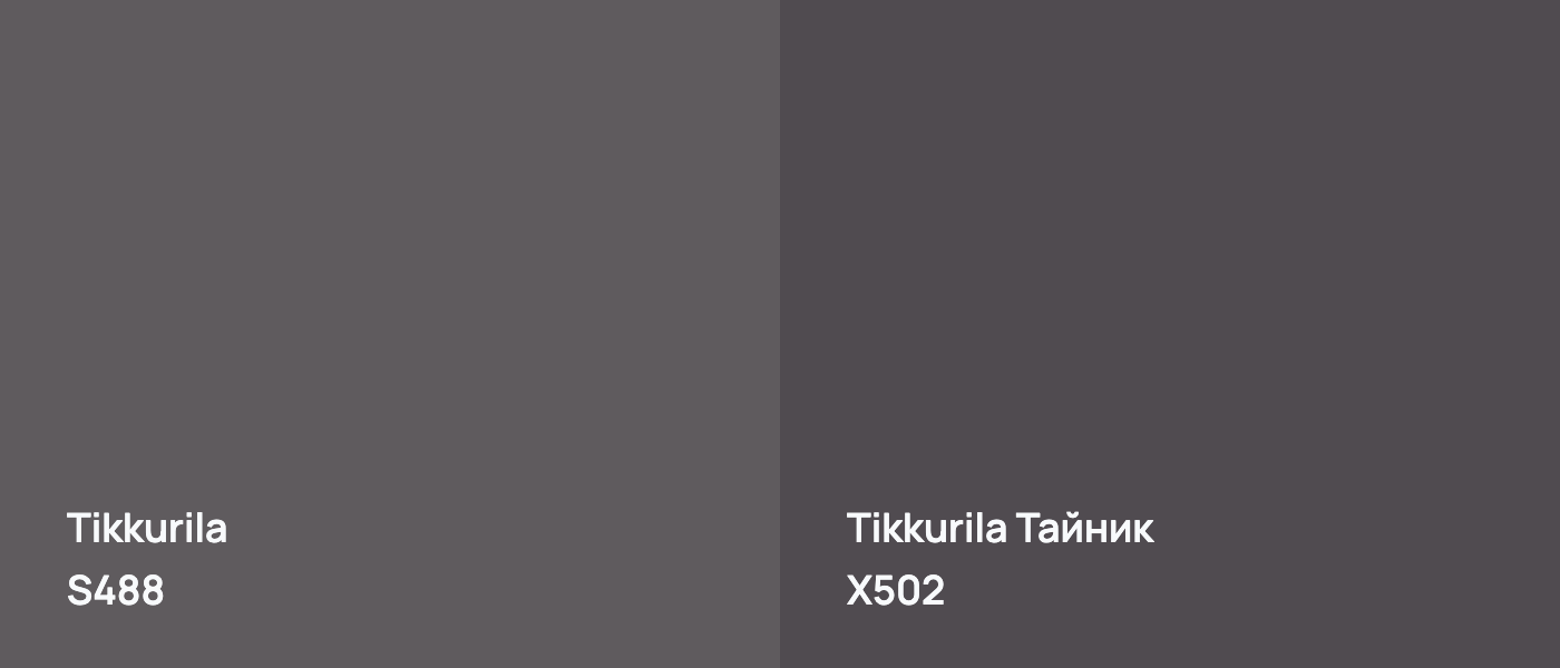 Tikkurila  S488 vs Tikkurila Тайник X502