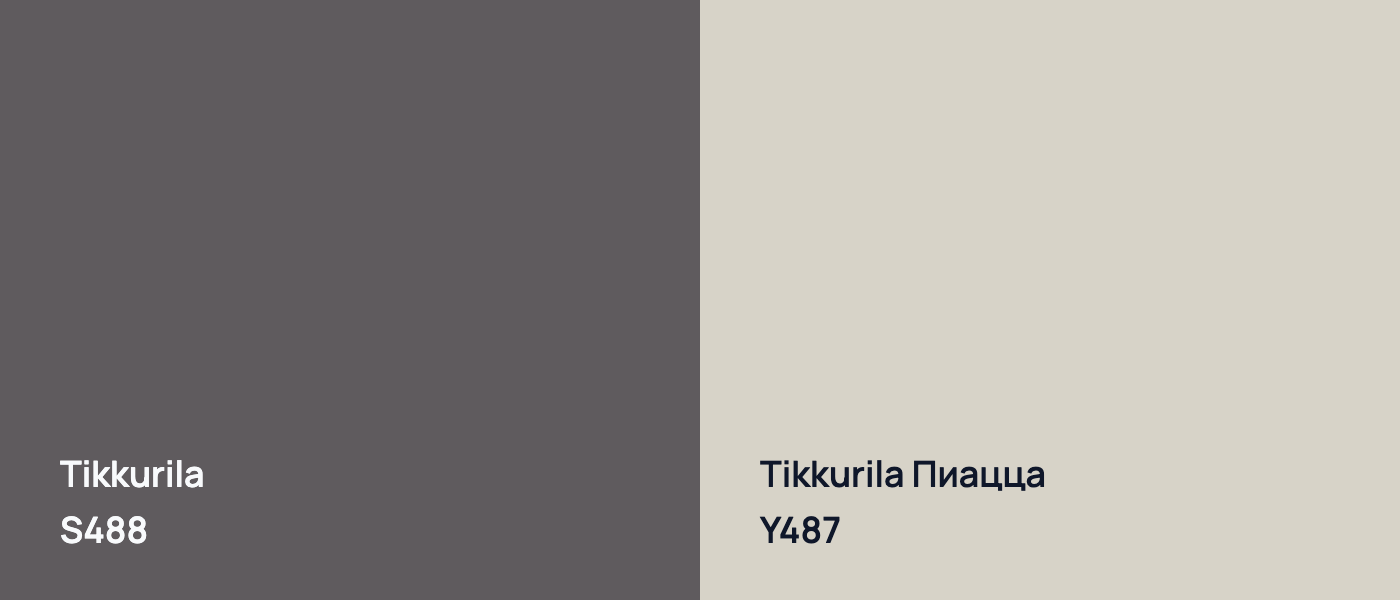 Tikkurila  S488 vs Tikkurila Пиацца Y487