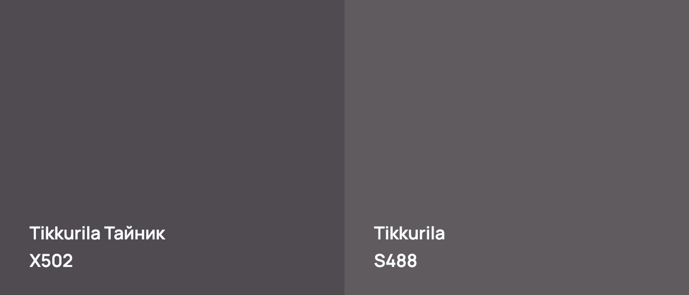 Tikkurila Тайник X502 vs Tikkurila  S488