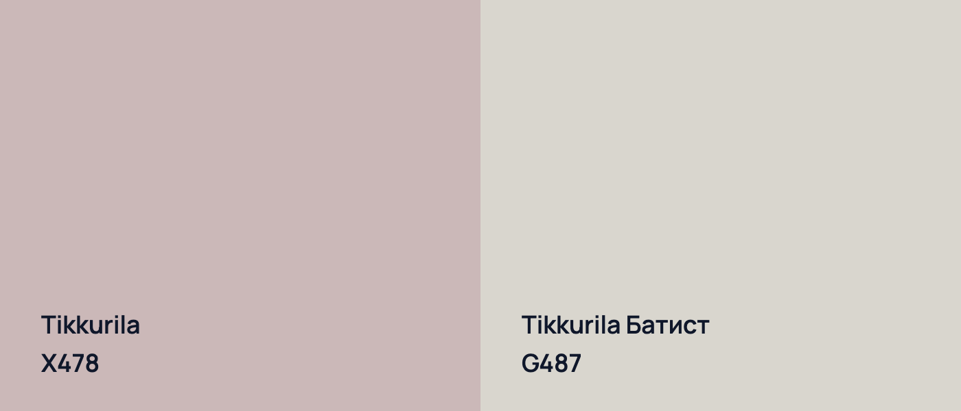 Tikkurila  X478 vs Tikkurila Батист G487