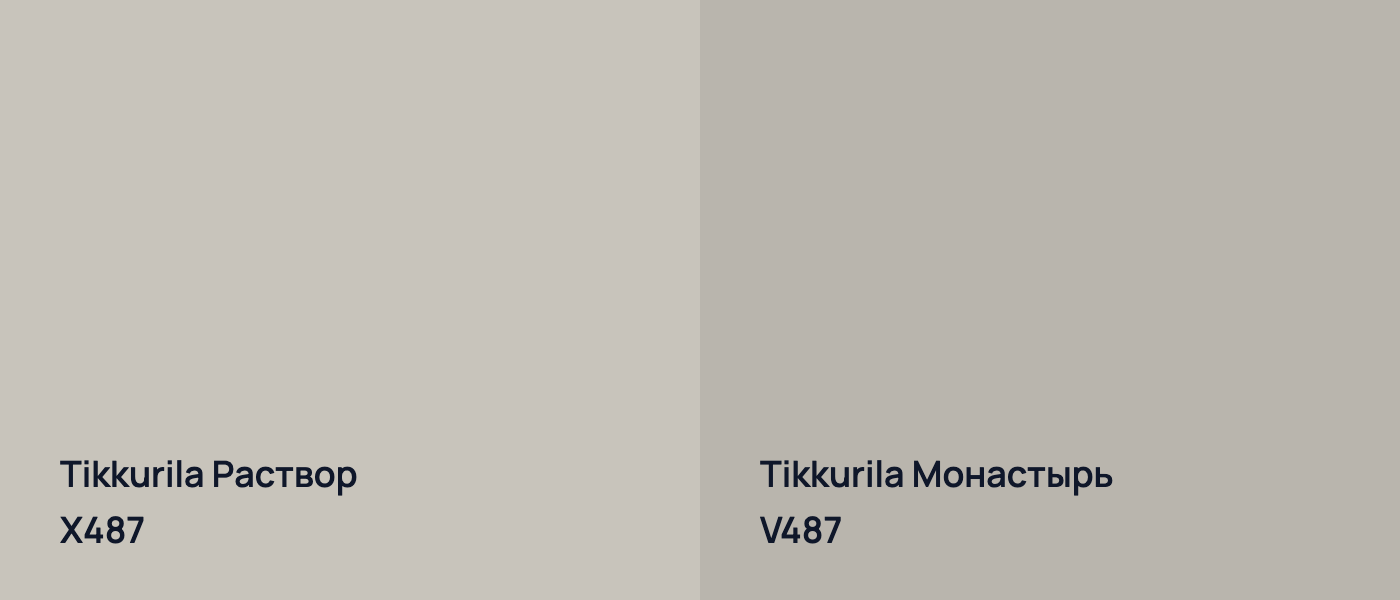 Tikkurila Раствор X487 vs Tikkurila Монастырь V487