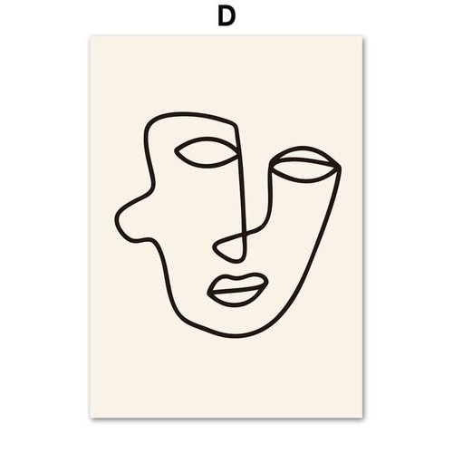 Абстрактный постер с лицом, 40х50см