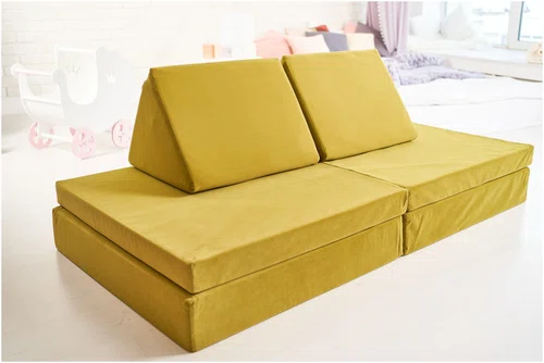 Бескаркасный игровой диван, жёлтый