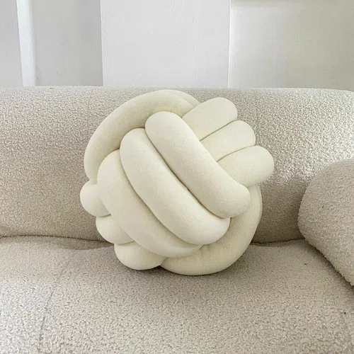 Декоративная подушка узел, белая