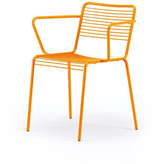 Дизайнерский стул на металлокаркасе Cast LR оранжевый