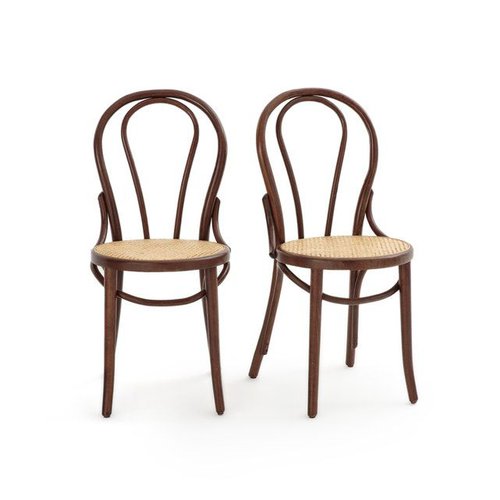 Комплект из 2 стульев с плетеным сиденьем, Bistro