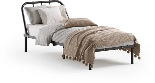 Кровать односпальная металлическая, черная