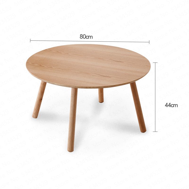 Круглый кофейный столик из дерева