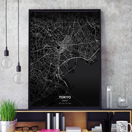 Постер с картами городов, 40х60см