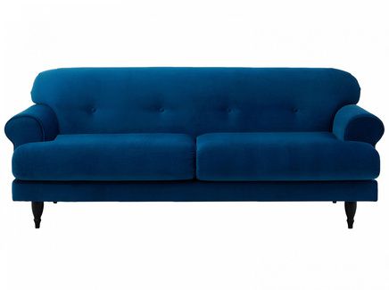 Синий прямой диван "Italia"