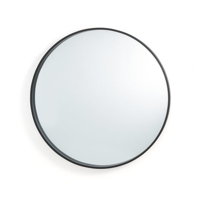 Зеркало круглое с черной рамой Ø80 см, Alaria