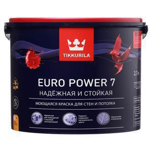 Краска латексная Tikkurila Euro Power 7 моющаяся прозрачная основа C 2,7 л