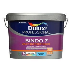 Краска водно-дисперсионная Dulux Bindo 7 экстрапрочная моющаяся белая основа BW 9 л