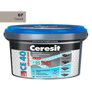 Затирка Ceresit CE 40 aquastatic 07 серая 2 кг